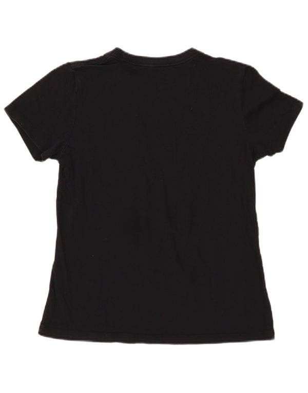 Nike Womens Graphic T-Shirt Top UK 10 Small Black Cotton