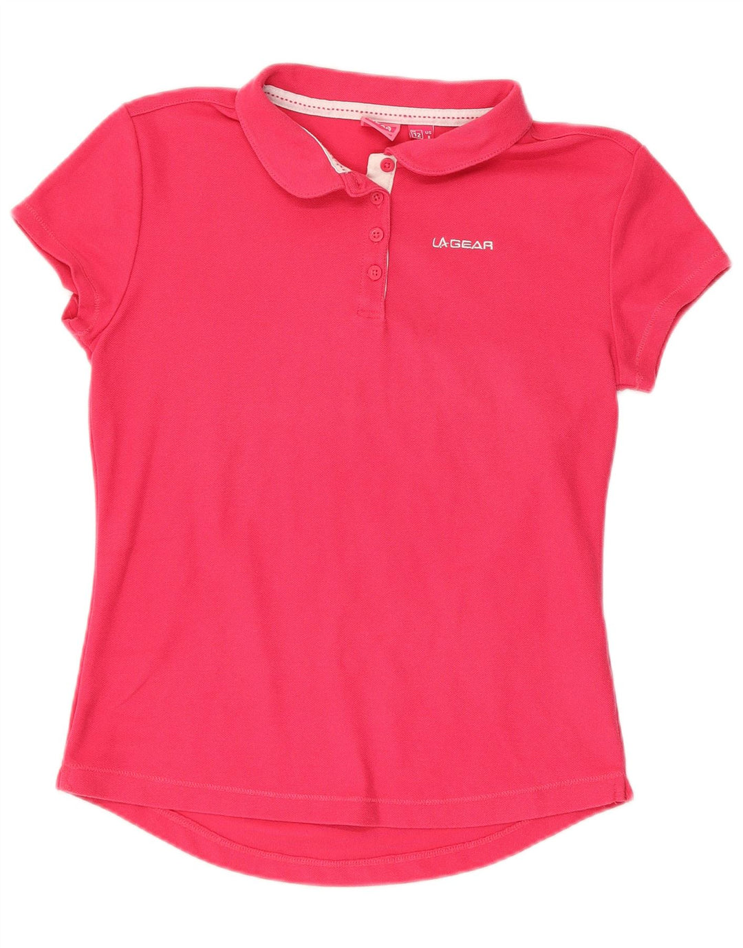 LA GEAR Womens Polo Shirt UK 12 Medium  Pink Polyester