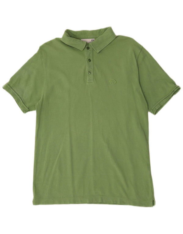 SERGIO TACCHINI Mens Polo Shirt Medium Green Cotton
