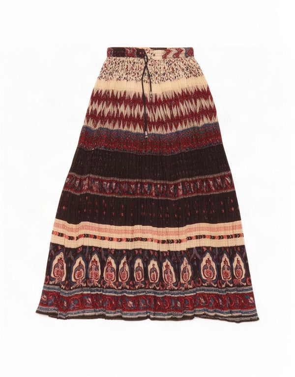 Vintage Womens Gypsy Skirt One Size W26 Multicoloured Floral Cotton