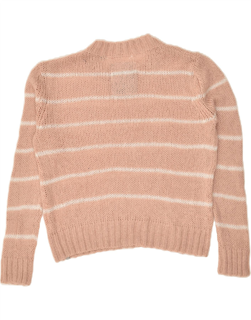 SUPERDRY Womens Crew Neck Jumper Sweater UK 14 Medium Beige Striped | Vintage Superdry | Thrift | Second-Hand Superdry | Used Clothing | Messina Hembry 