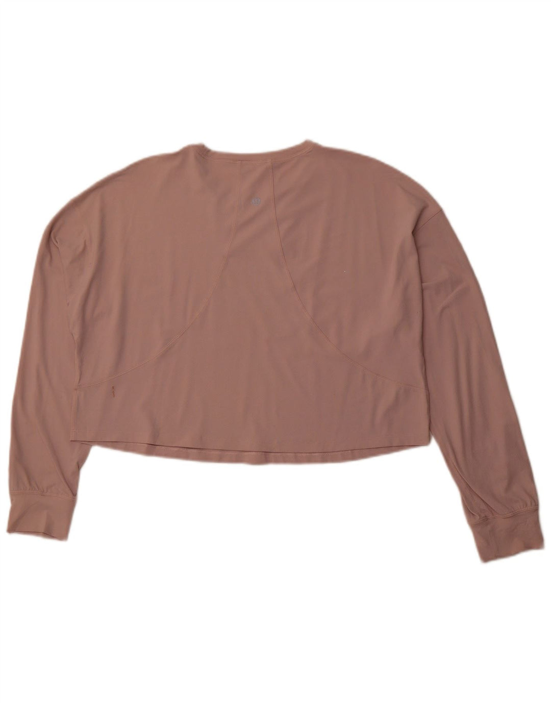 LULULEMON Womens Long Sleeve Loose Fit Crop Top UK 14 Medium Pink