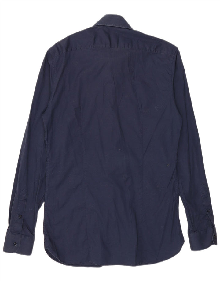 Reiss Mens Slim Fit Shirt Medium Navy Blue Cotton
