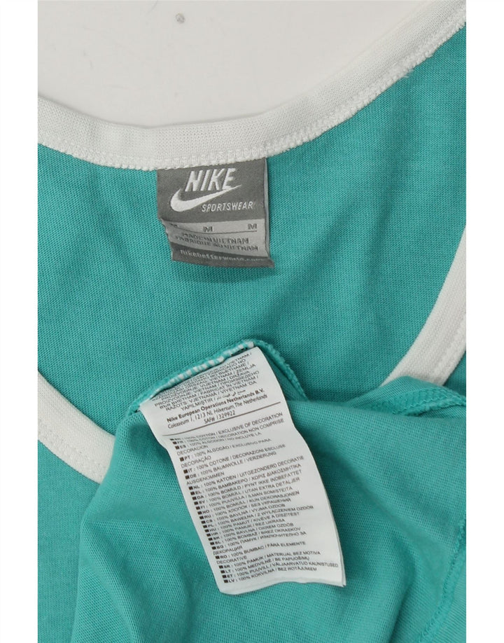 NIKE Mens Graphic Vest Top Medium Turquoise Cotton