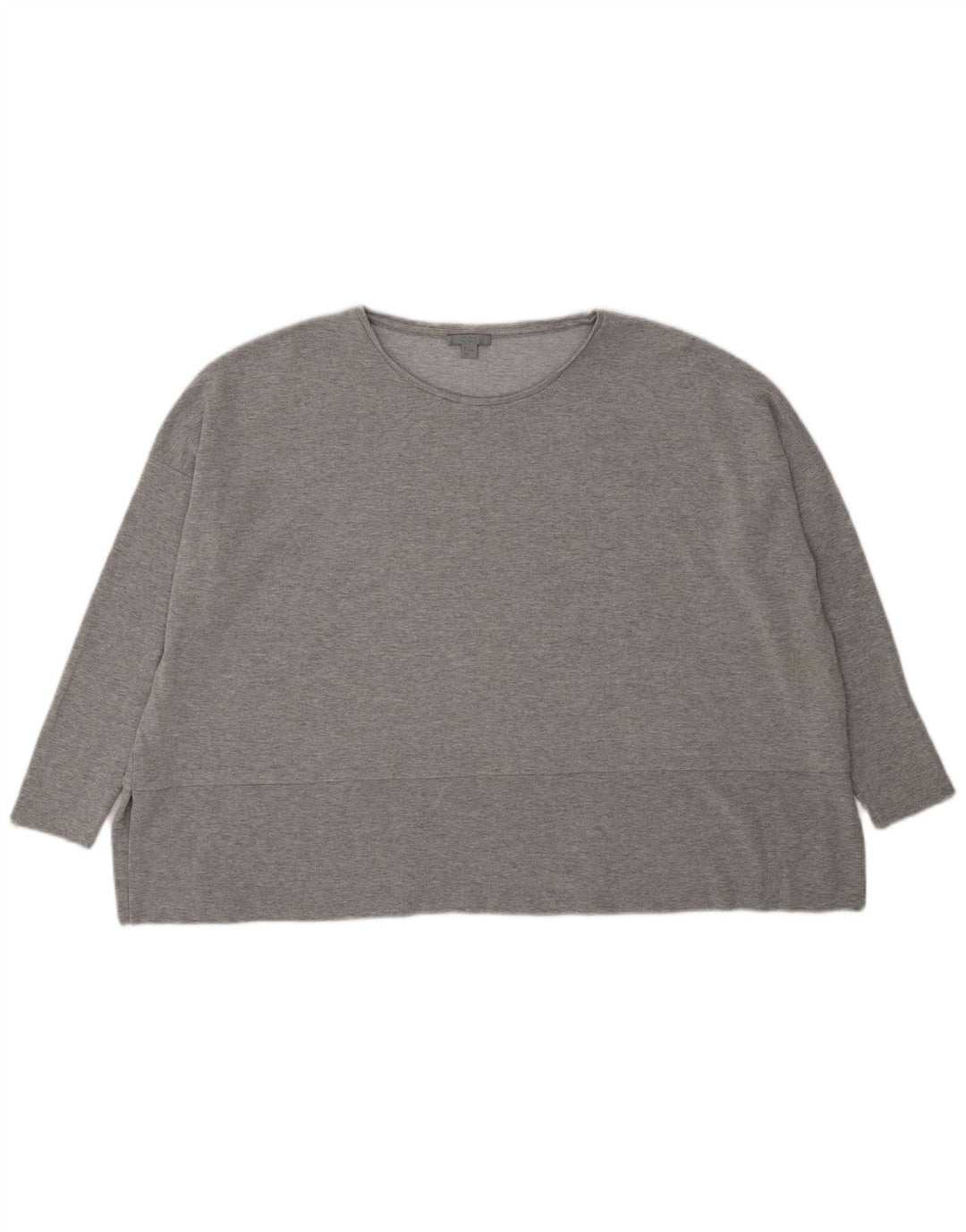 Cos Womens Oversized Top Long Sleeve UK 14 Medium Grey Flecked Viscose