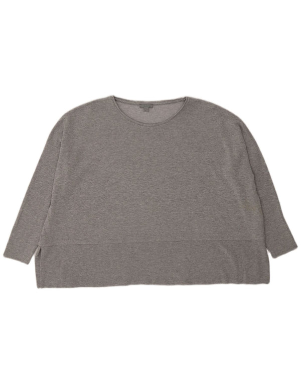 Cos Womens Oversized Top Long Sleeve UK 14 Medium Grey Flecked Viscose