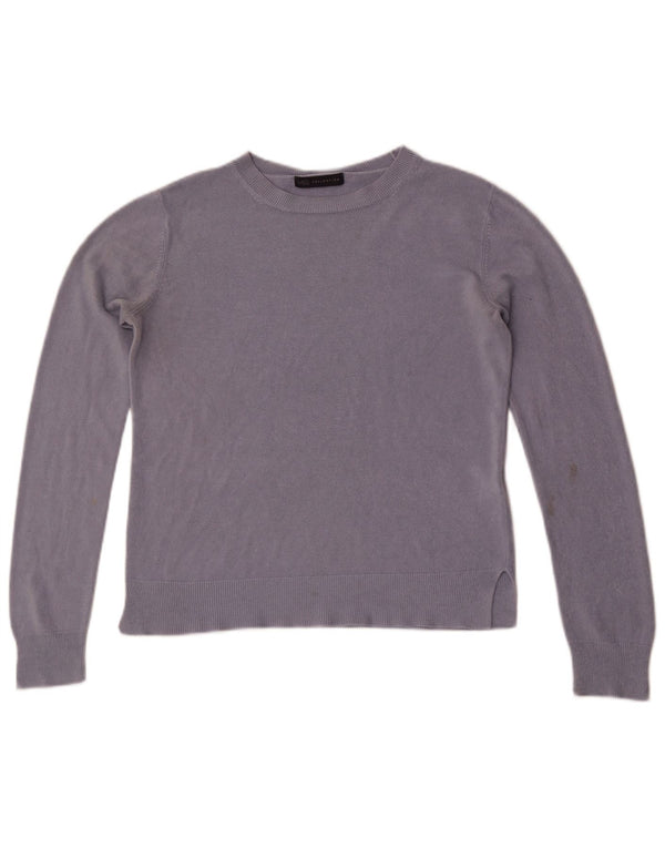 Marks & Spencer Womens Boat Neck Jumper Sweater UK 14 Large Blue Acrylic