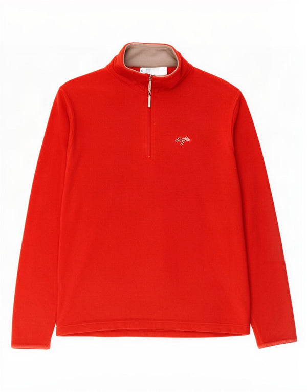 Lotto Womens Zip Neck Fleece Jumper UK 20 2XL Red Polyester
