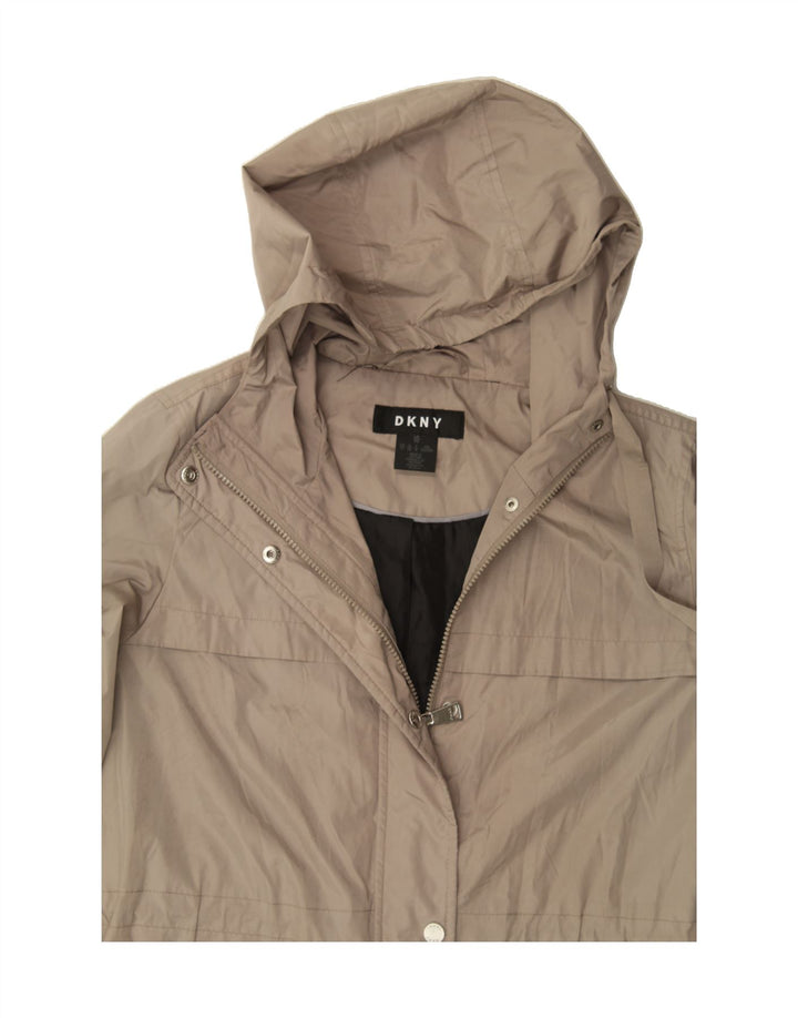 DKNY Womens Hooded Raincoat UK 6 XS Grey Polyester Vintage Dkny and Second-Hand Dkny from Messina Hembry 