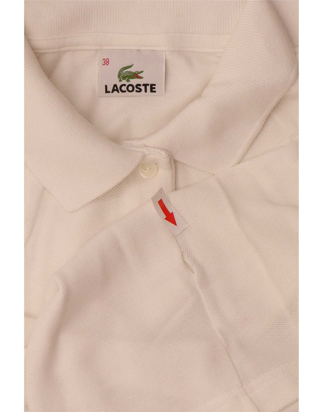 Lacoste Womens Polo Shirt Size 38 Medium White
