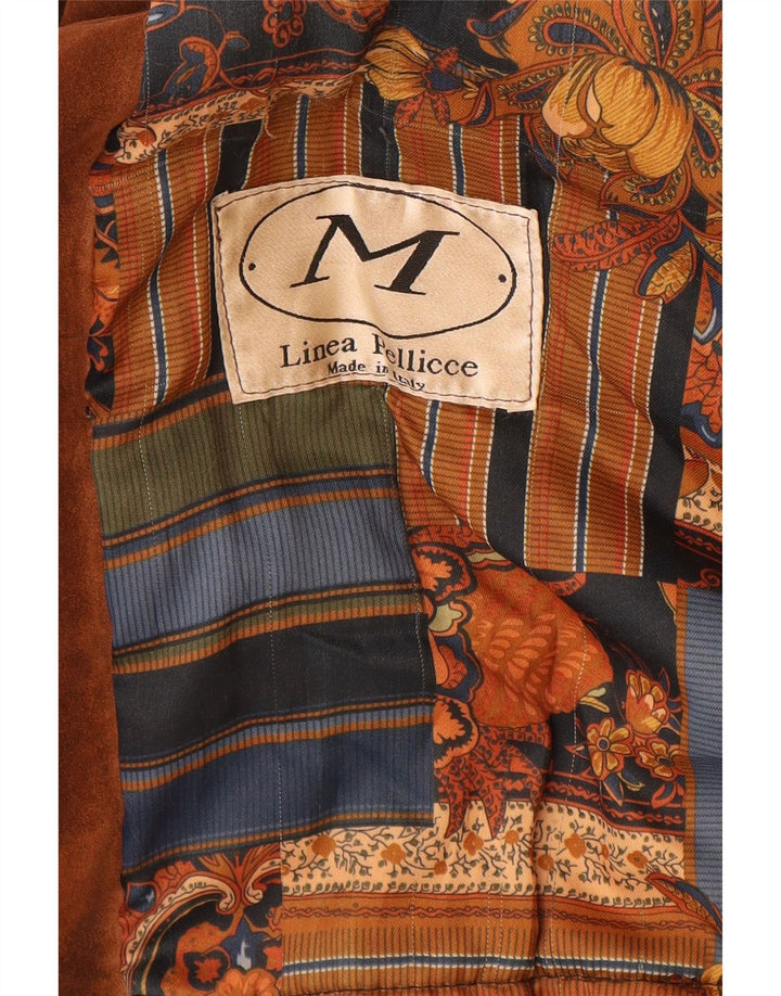 Vintage Womens Oversized Suede Double Breasted Coat IT 42 Medium Brown