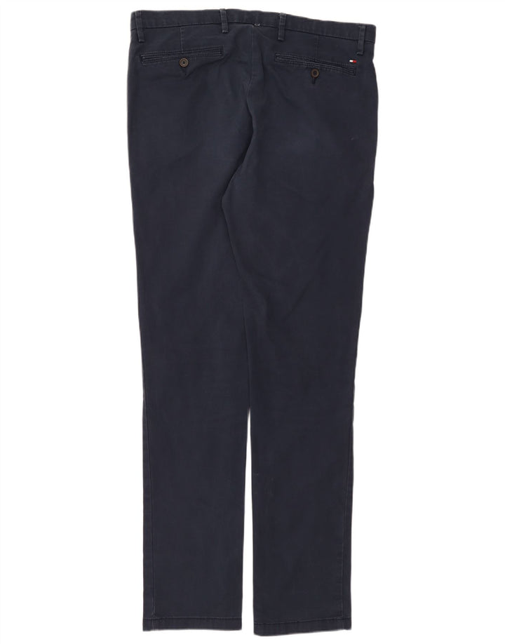 Tommy Hilfiger Mens Slim Chino Trousers W36 L34 Navy Blue Cotton