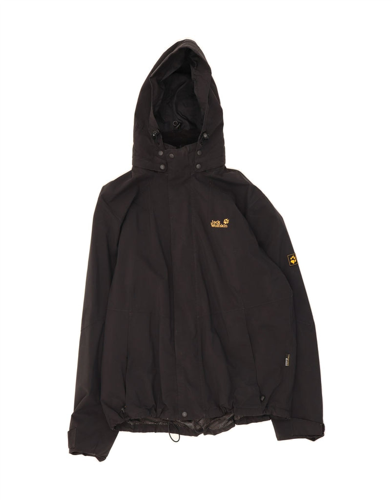 JACK WILLS Mens Hooded Rain Jacket UK 42/46 XL Black Polyamide Vintage Jack Wills and Second-Hand Jack Wills from Messina Hembry 