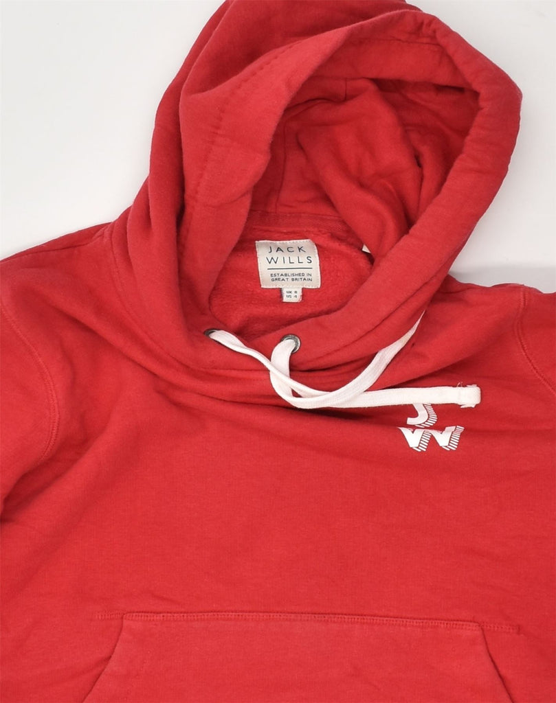 JACK WILLS Womens Graphic Hoodie Jumper UK 8 Small  Red Cotton | Vintage Jack Wills | Thrift | Second-Hand Jack Wills | Used Clothing | Messina Hembry 