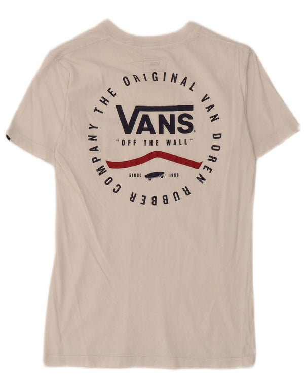 Vans Mens Classic Fit Graphic T-Shirt Top XS White Cotton