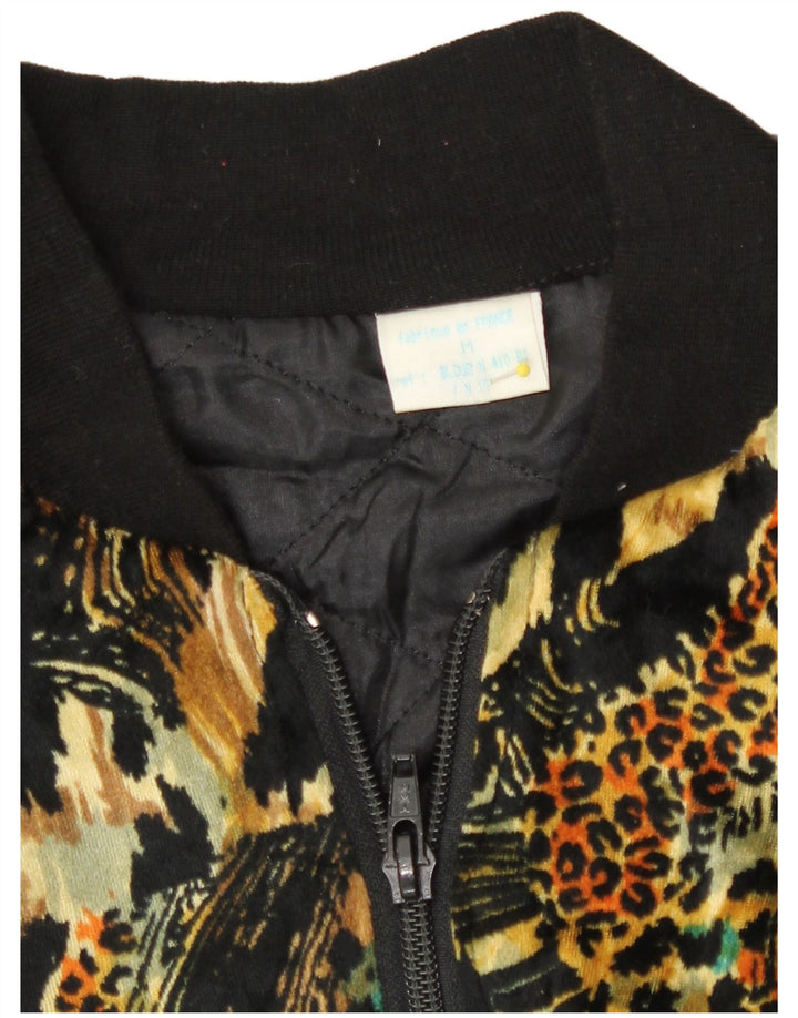 Vintage Womens Bomber Jacket UK 14 Medium Multicoloured Animal Print