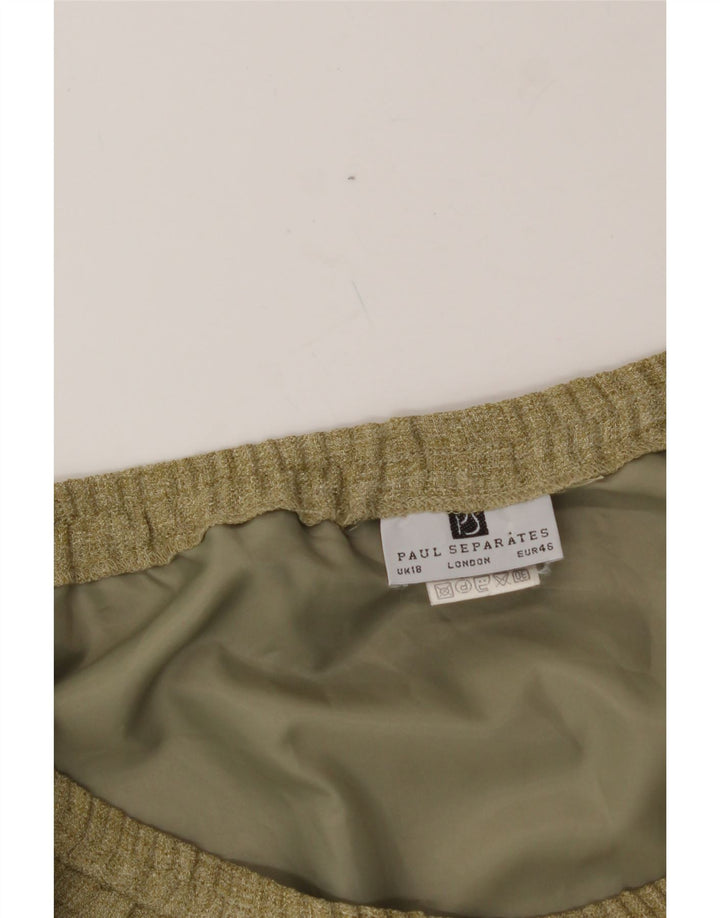 PAUL SEPARATES Womens Straight Skirt UK 18 XL W36  Khaki Polyester Vintage Paul Separates and Second-Hand Paul Separates from Messina Hembry 