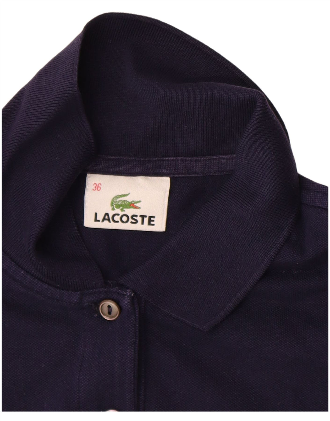Lacoste Womens Polo Shirt EU 36 Small Navy Blue