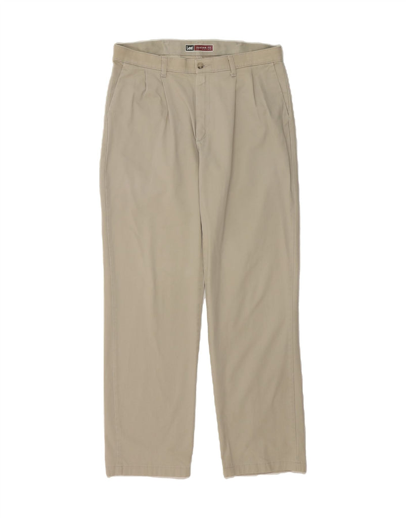 LEE Mens Custom Fit Pegged Chino Trousers W34 L34 Beige Cotton Vintage Lee and Second-Hand Lee from Messina Hembry 