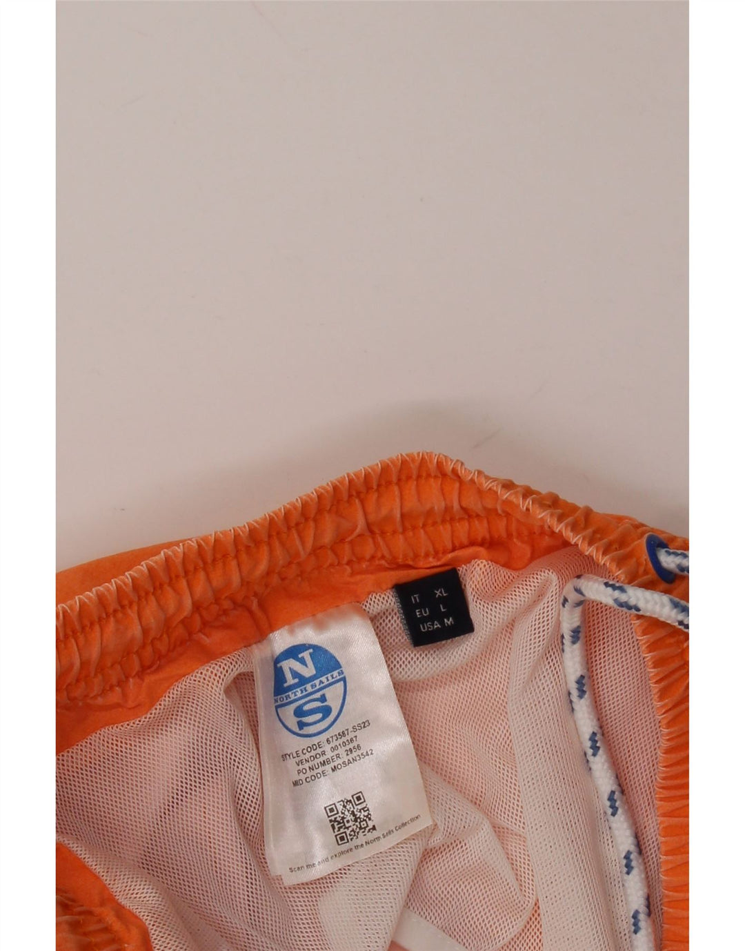 NORTH SAILS Mens Swimming Shorts Large  Orange Polyamide