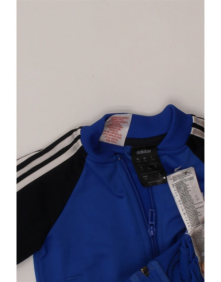 ADIDAS Baby Boys Graphic Tracksuit Top Jacket 9-12 Months Blue Colourblock