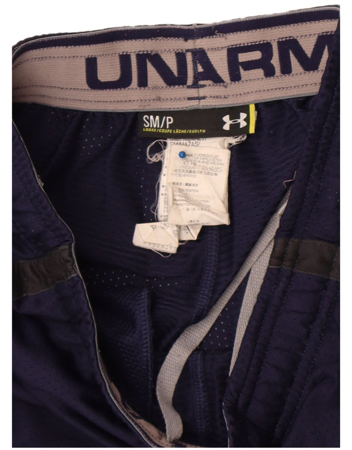 Under Armour Mens Sport Shorts Small Navy Blue Colourblock Polyester
