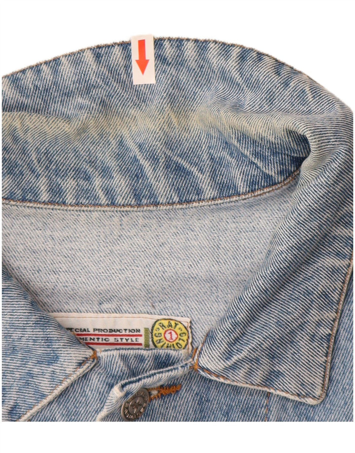Raybest Mens Denim Jacket UK 42 XL Blue Cotton