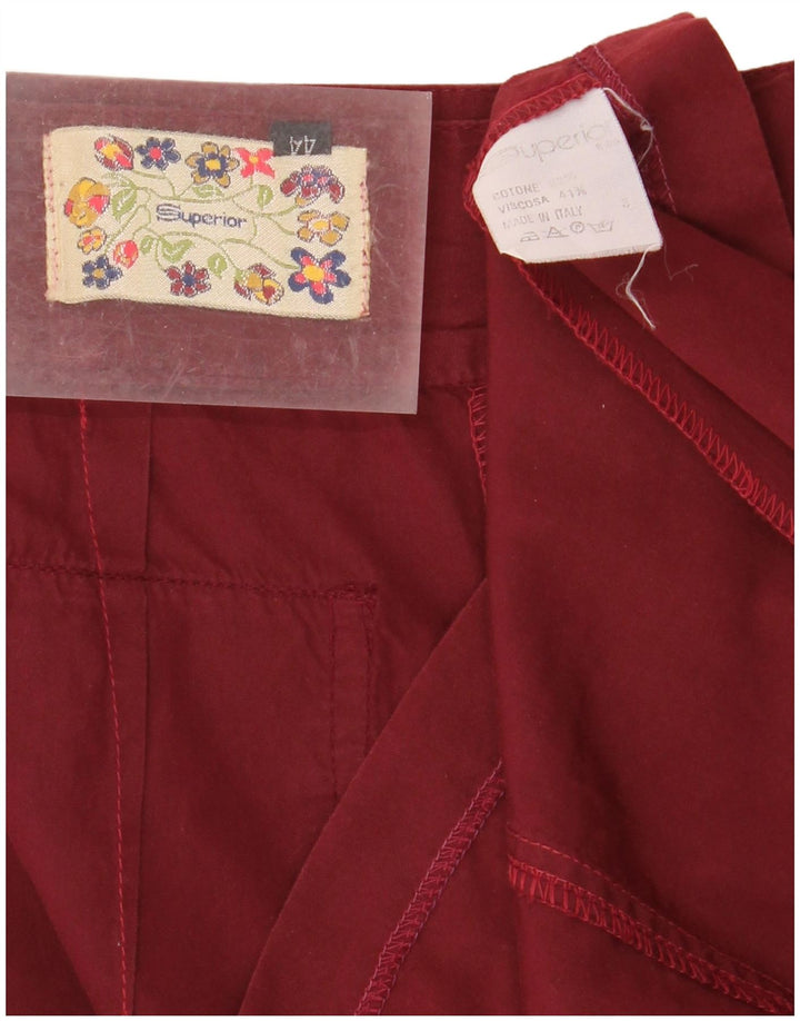 SUPERIOR Womens Pencil Skirt IT 44 Medium W27 Burgundy Cotton