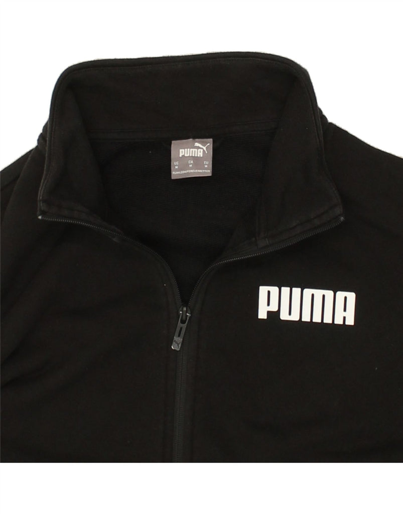 PUMA Mens Graphic Tracksuit Top Jacket Medium Black | Vintage Puma | Thrift | Second-Hand Puma | Used Clothing | Messina Hembry 