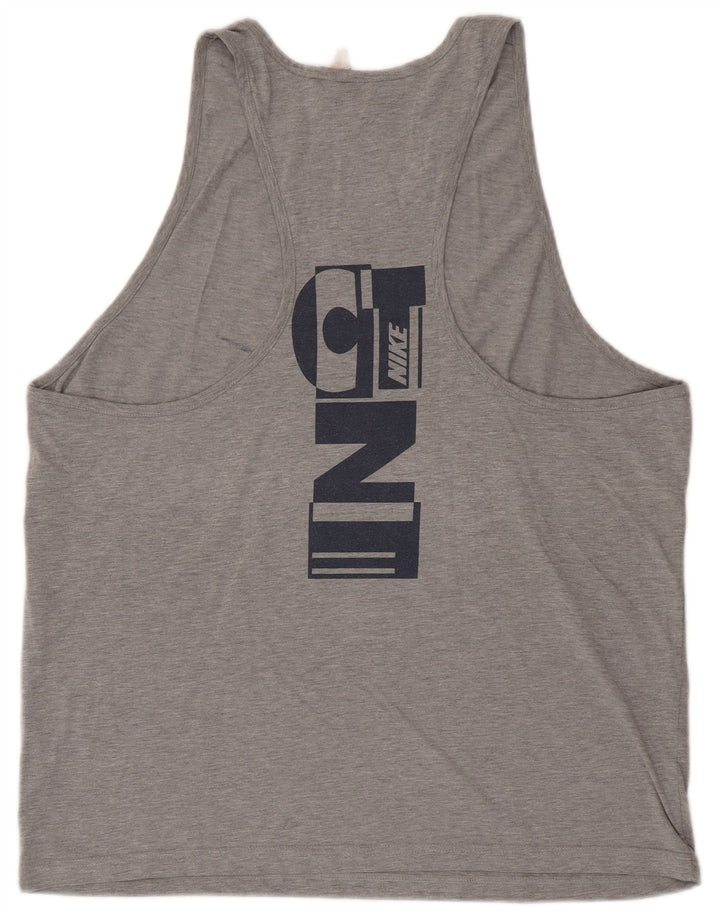 NIKE Mens Graphic T-Shirt Top XL Grey Flecked Cotton