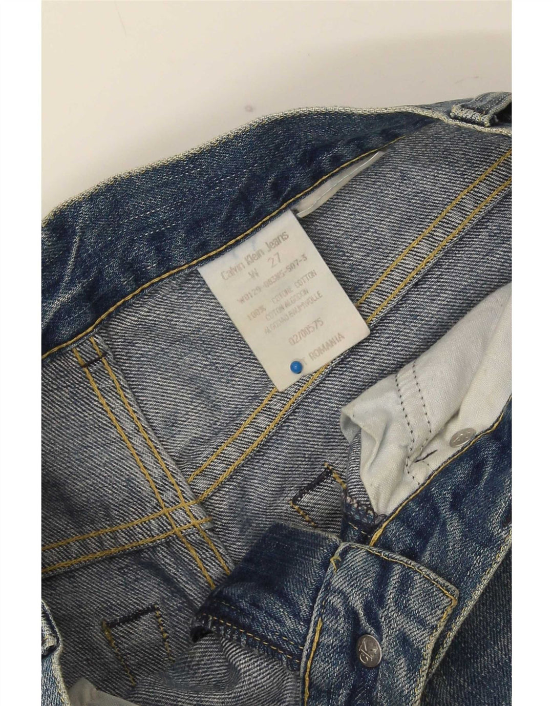 Calvin Klein Mens Bootcut Jeans W27 L28 Blue Cotton