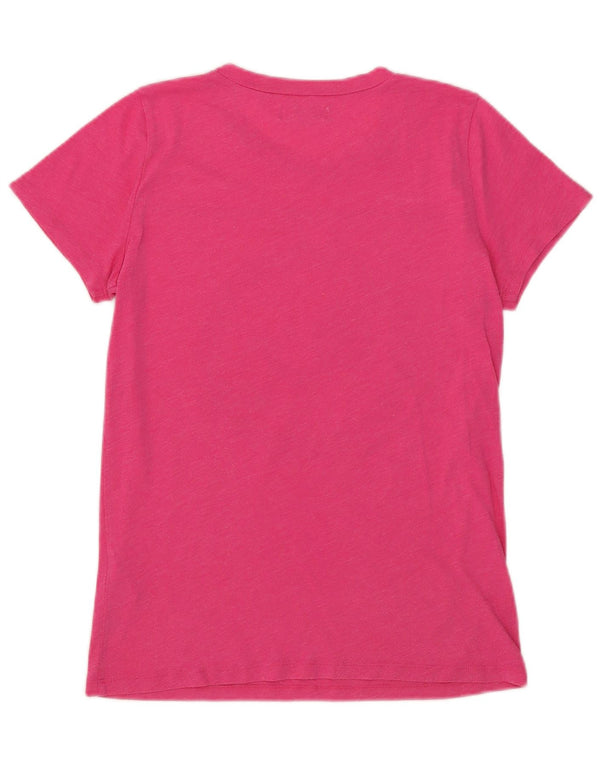 Hollister Womens Graphic T-Shirt Top UK 14 Large Pink Cotton