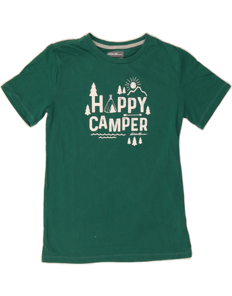 EDDIE BAUER Boys Graphic T-Shirt Top 14-15 Years Large Green Cotton Vintage Eddie Bauer and Second-Hand Eddie Bauer from Messina Hembry 