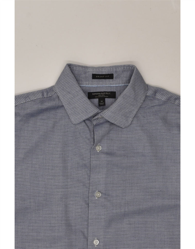 BANANA REPUBLIC Mens Grant Fit Shirt Medium Blue Spotted Cotton | Vintage Banana Republic | Thrift | Second-Hand Banana Republic | Used Clothing | Messina Hembry 