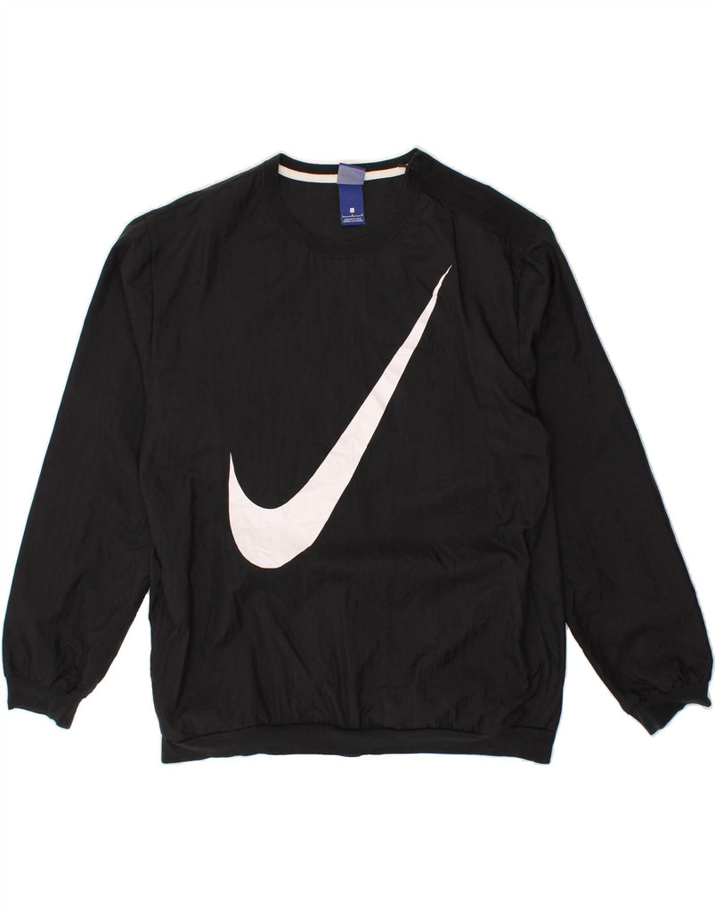 NIKE Mens Graphic Pullover Tracksuit Top Large Black Nylon Vintage Nike and Second-Hand Nike from Messina Hembry 