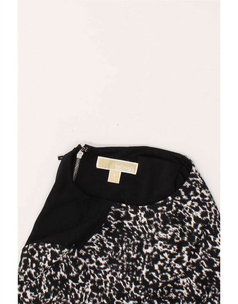 MICHAEL KORS Womens Sheath Dress US 6 Medium Black Animal Print Polyester Vintage Michael Kors and Second-Hand Michael Kors from Messina Hembry 