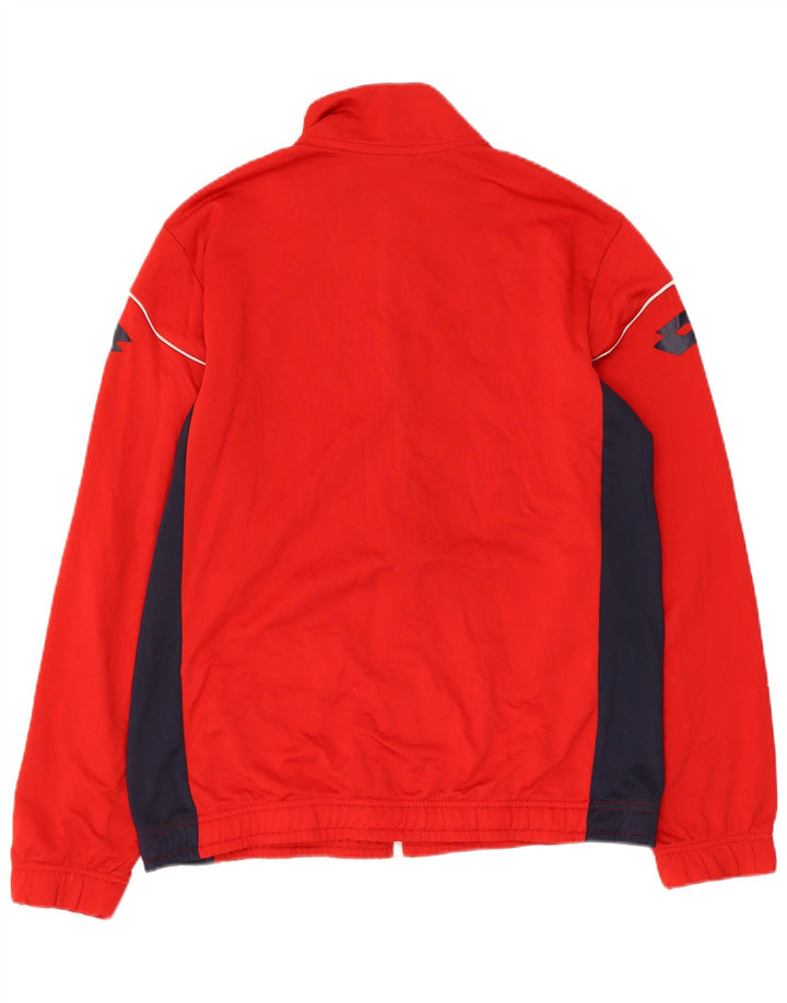 LOTTO Mens Graphic Tracksuit Top Jacket Medium Red Colourblock Polyester