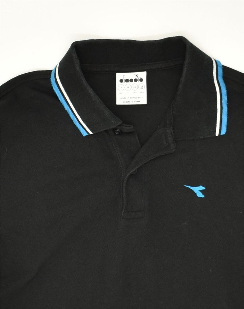 DIADORA Mens Polo Shirt XS Black Cotton | Vintage Diadora | Thrift | Second-Hand Diadora | Used Clothing | Messina Hembry 