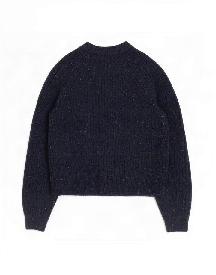 Marks & Spencer Womens Cardigan Sweater UK 10 Small Navy Blue Flecked