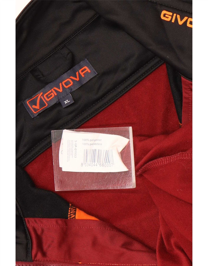 Givova Mens Graphic Tracksuit Top Jacket XL Burgundy Colourblock Polyester