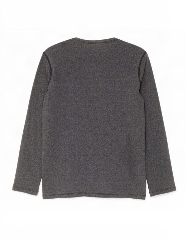 Gap Mens Top Long Sleeve Small Grey Flecked Cotton
