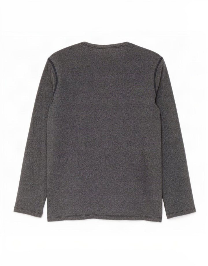 Gap Mens Top Long Sleeve Small Grey Flecked Cotton