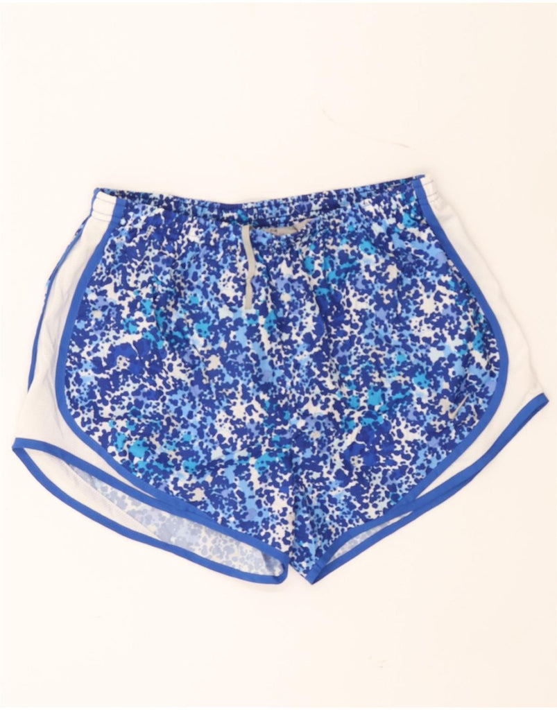 NIKE Womens Dri Fit Sport Shorts UK 14 Medium  Blue Spotted Vintage Nike and Second-Hand Nike from Messina Hembry 