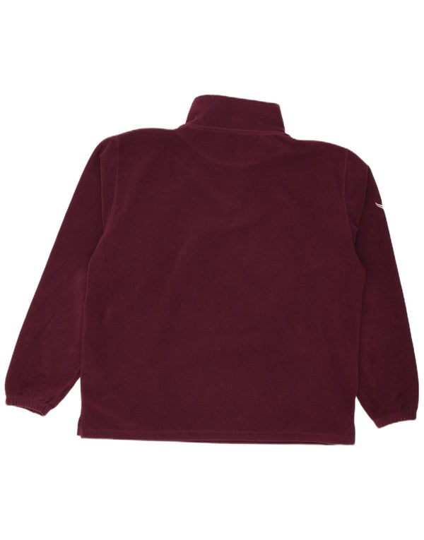 Trigema Mens Zip Neck Fleece Jumper Large Burgundy Polyester