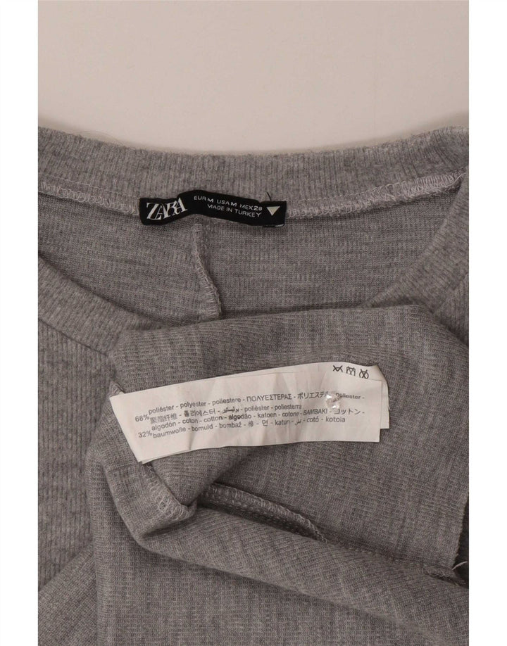 Zara Womens Vest Top UK 14 Medium Grey Polyester