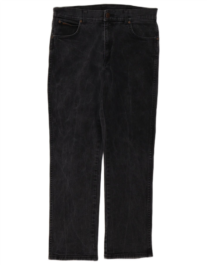 Wrangler Mens Texas Stretch Straight Jeans W34 L32 Grey Cotton