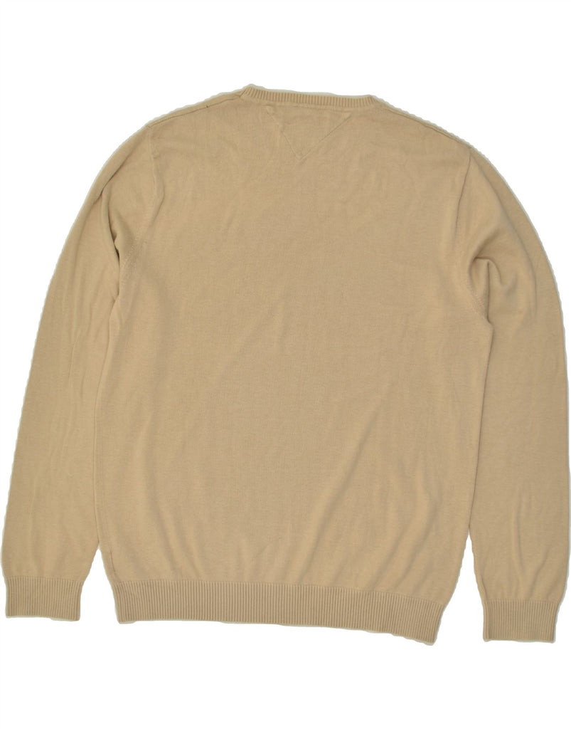 TOMMY HILFIGER Mens Crew Neck Jumper Sweater XL Beige Cotton | Vintage Tommy Hilfiger | Thrift | Second-Hand Tommy Hilfiger | Used Clothing | Messina Hembry 