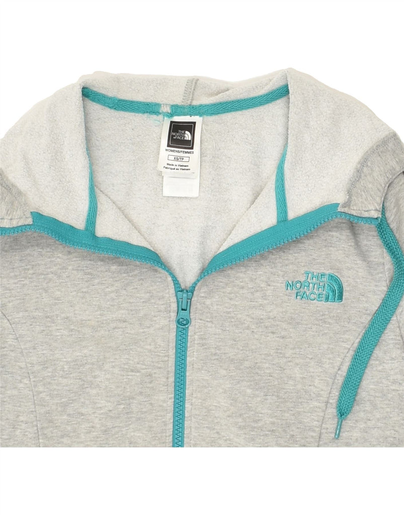 THE NORTH FACE Womens Zip Hoodie Sweater UK 6 XS Grey Cotton Vintage The North Face and Second-Hand The North Face from Messina Hembry 