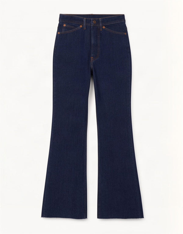 Vintage Womens Flared Jeans IT 42 Medium W22 L32 Blue Cotton