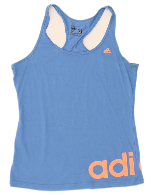 Adidas Womens Climalite Graphic Vest Top UK 12/14 Medium Blue